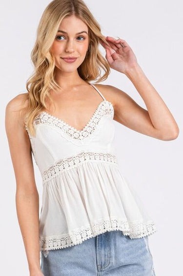 Back Lace Detail V-Neck Cami